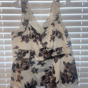 Torrid White and Grey Floral Top Plus Size 2X